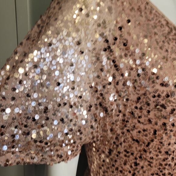 Deb Shops Sequin Mini Dress Juniors 13 Mallcore Y2K Party Clubwear One Shoulder - Picture 4 of 12